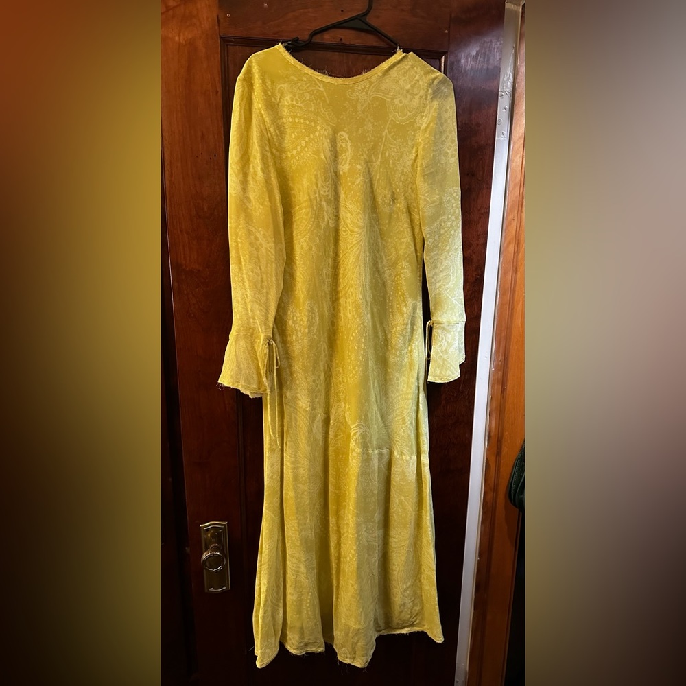 Yellow Paisley Bias Cut H&M Dress